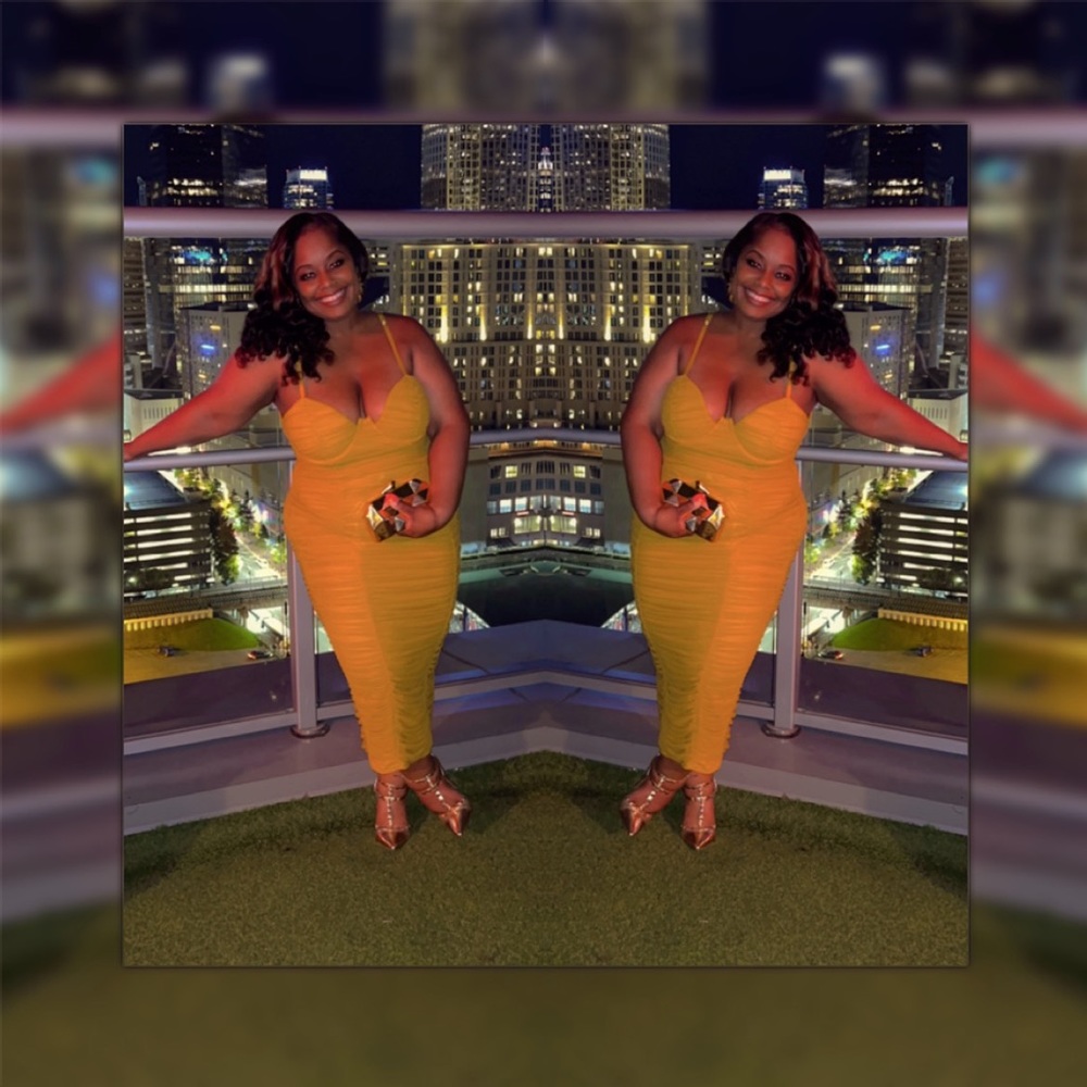 Mustard/Gold Ruched Dress